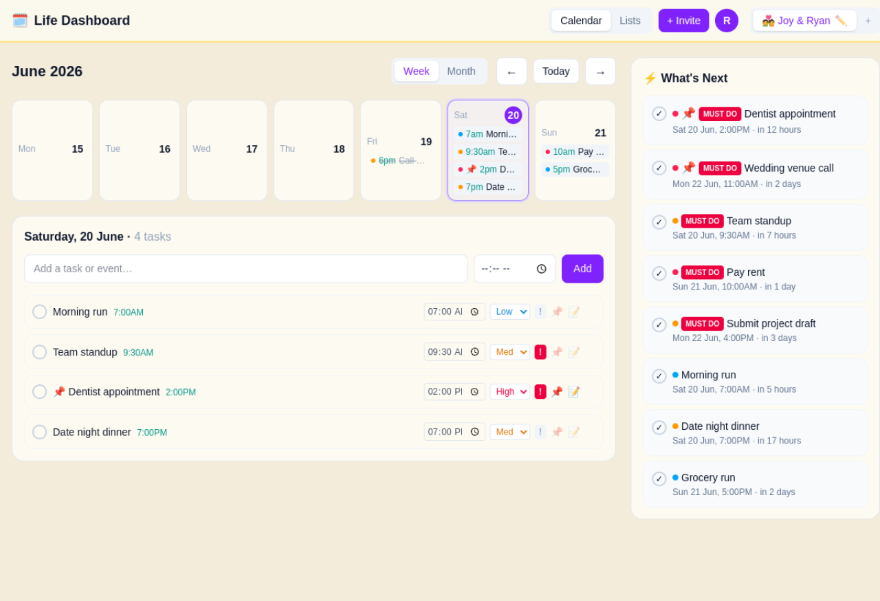 Mainframe — Weekly calendar with priorities and what's-next